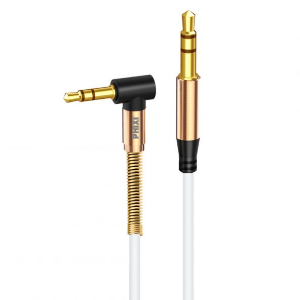 Phixi Basic A811 L Kesim Metal Başlıklı ve Yaylı 3.5mm Aux Kablo - 12