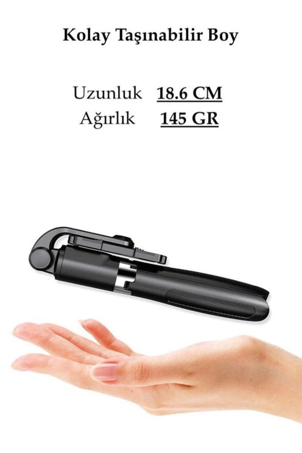 Selfie Stick L01 Bluetooth Selfie Çubuğu Tripod monopod Uzaktan Kumandalı - Resim 4