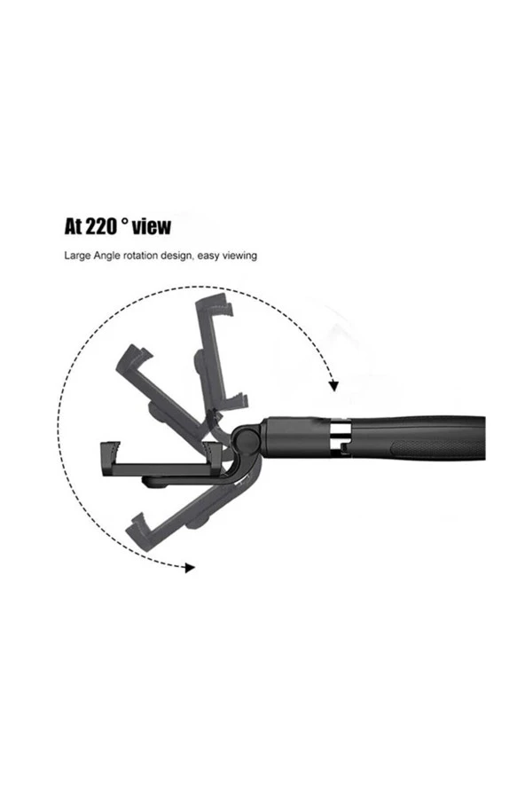 Selfie Stick L01 Bluetooth Selfie Çubuğu Tripod monopod Uzaktan Kumandalı - Resim 5