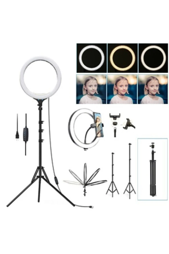 Ring Lıght Influencer Youtuber Tiktok Makyaj Işığı 10 Inç 2.1 Mt Trıpod - 2