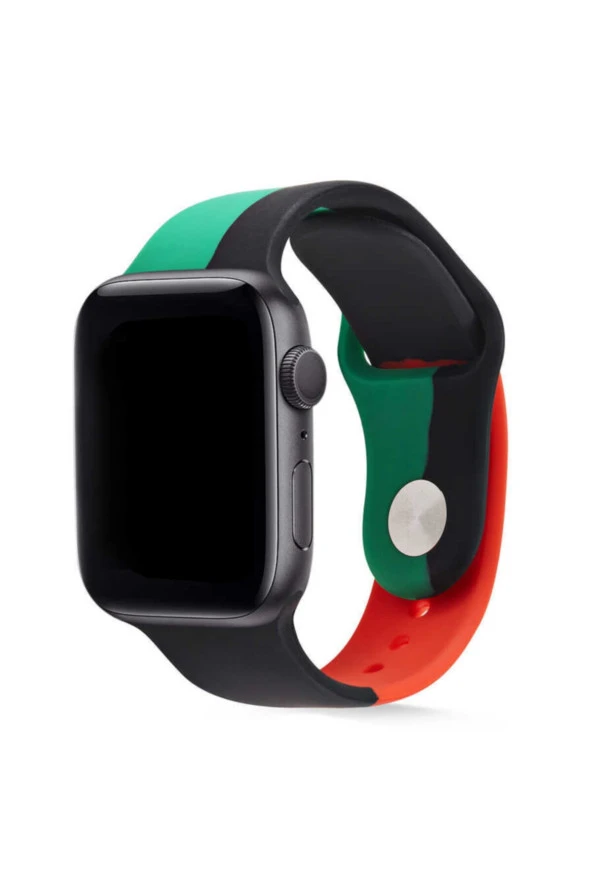 Apple Watch Uyumlu Kordon 2 3 4 5 Seri 38 Mm 40 Mm Siyah Kırmızı Yeşil ürün görseli