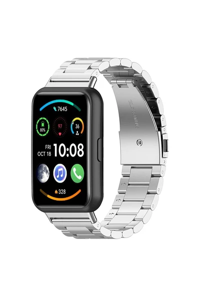 Huawei Watch Fit 2 Metal Baklalı Kordon Paslanmaz Çelik Kayış ürün görseli