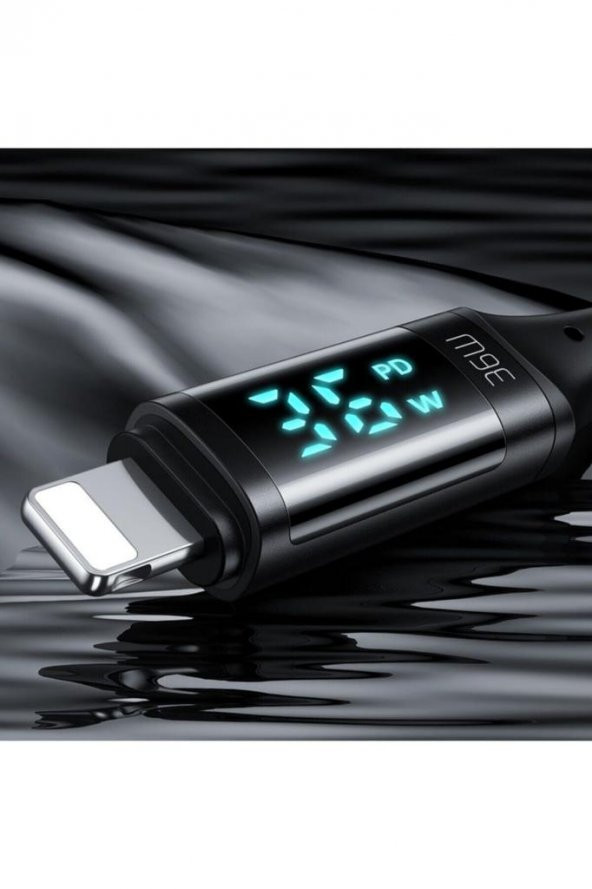 Ca-1030 36w Type-c To Lightning Dijital Göstergeli Data-şarj Kablosu 1.2m-siyah - 4