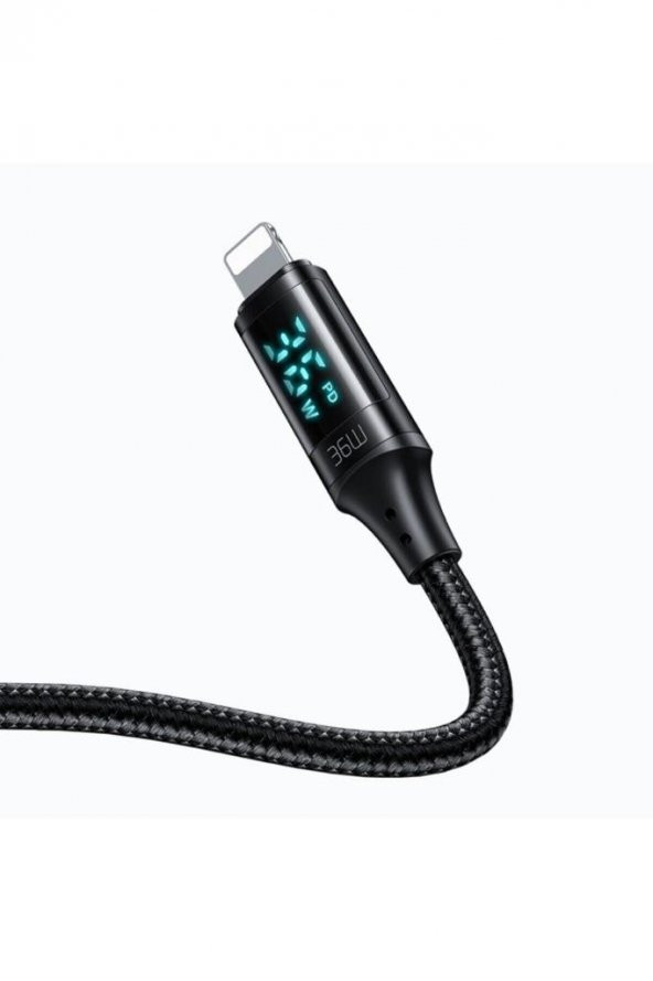 Ca-1030 36w Type-c To Lightning Dijital Göstergeli Data-şarj Kablosu 1.2m-siyah - 6