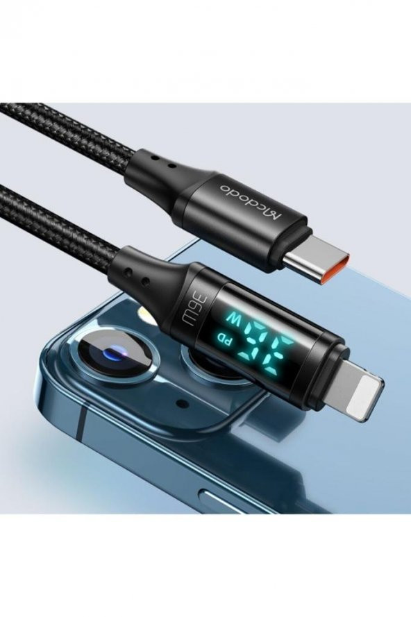 Ca-1030 36w Type-c To Lightning Dijital Göstergeli Data-şarj Kablosu 1.2m-siyah - 7