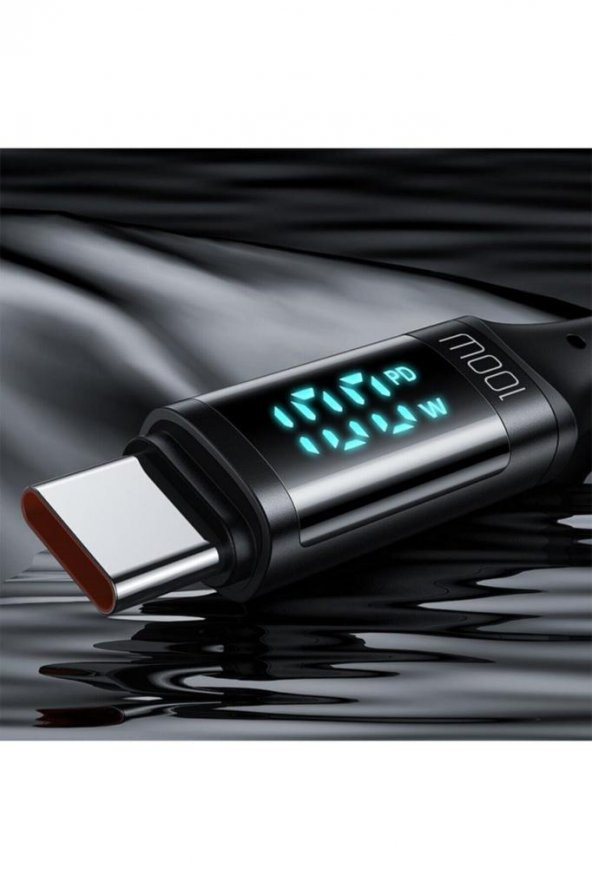 Ca-1100 100w Type-c To Type-c Dijital Göstergeli Data-şarj Kablosu 5a 1.2m-siyah - 6