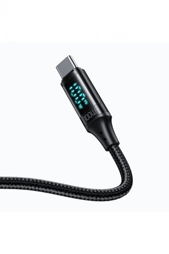 Ca-1100 100w Type-c To Type-c Dijital Göstergeli Data-şarj Kablosu 5a 1.2m-siyah - 8