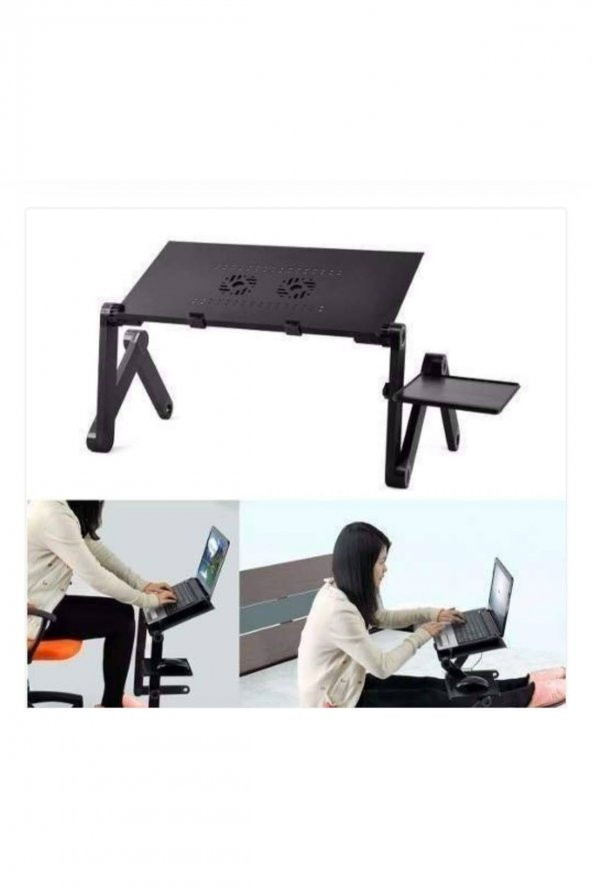 Laptop Yatak Sehpası Portatif Katlanabilir Laptop Sehpası Notebook Sehpası Mouse Padli - 4