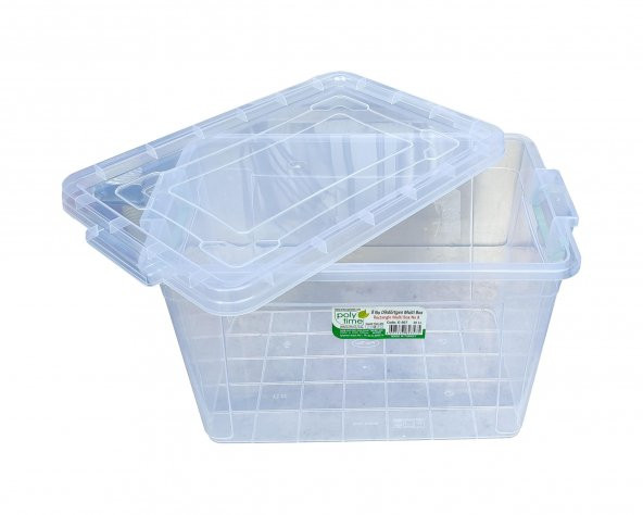 Polytime Şeffaf Kilitli Mutfak Eşya Gıda Saklama Düzenleme Kabı Kutusu - Dikdörtgen - 5 Litre - 2