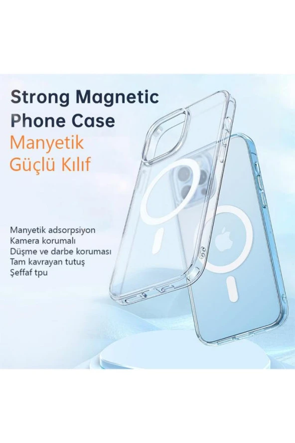 Iphone 12 Pro Max Uyumlu Kuvvetli Magsafe Manyetik Şeffaf Kılıf Pc-1630 - 2