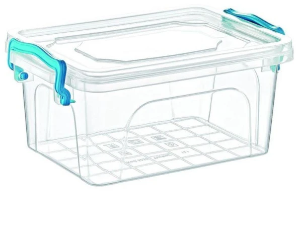 Polytime Şeffaf Kilitli Mutfak Eşya Gıda Saklama Düzenleme Kabı Kutusu - Dikdörtgen - 13,7 Litre - 3