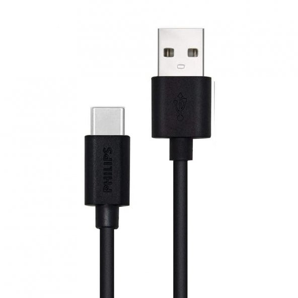 Philips Xiaomi Mi Note 10 Pro Uyumlu 5A 45W UsbA to Type-C Hızlı Şarj ve Data Kablosu 1.2m Siyah