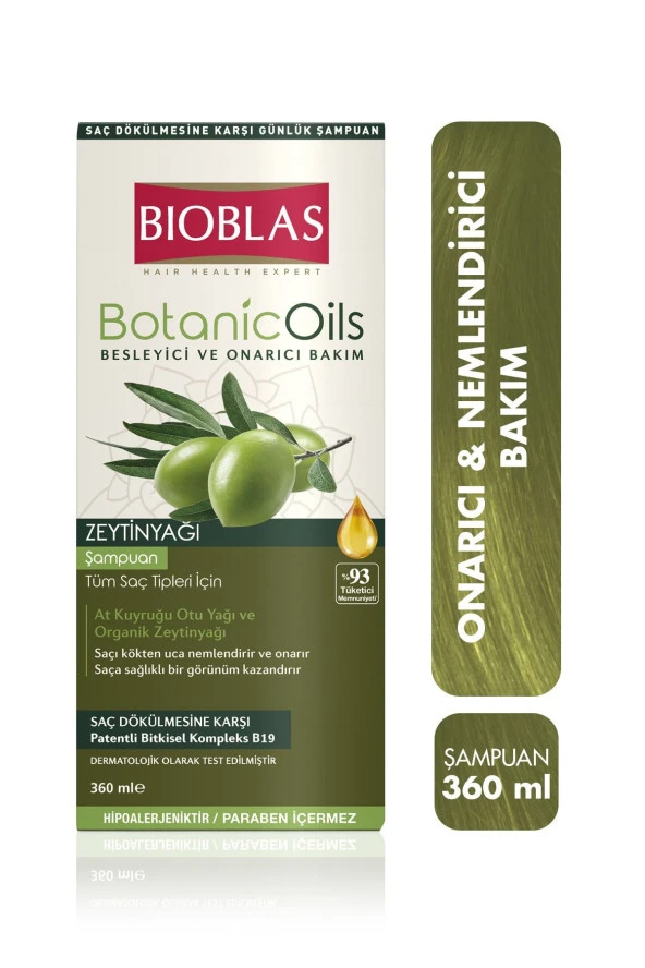 Bioblas Botanic Oils Zeytinyağlı Onarıcı ve Nemlendirici Şampuan 360 Ml