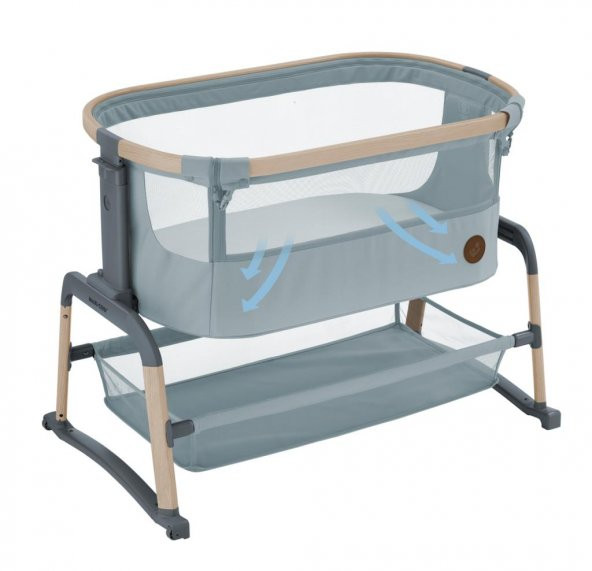 Maxi-Cosi Iora Air Sallanabilen Ahşap Görünümlü Anne Yanı Beşik Beyond Grey - 2