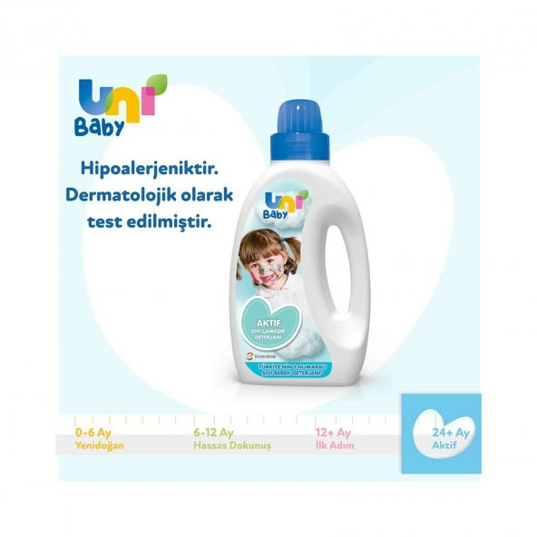 Uni Baby Aktif Sıvı Çamaşır Deterjanı 1500x4 6000 ml - 4