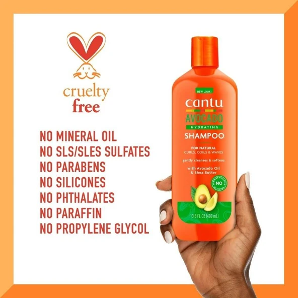 Cantu Avokado Yağlı Sülfatsız Nemlendirici Şampuan 400 mL - 3