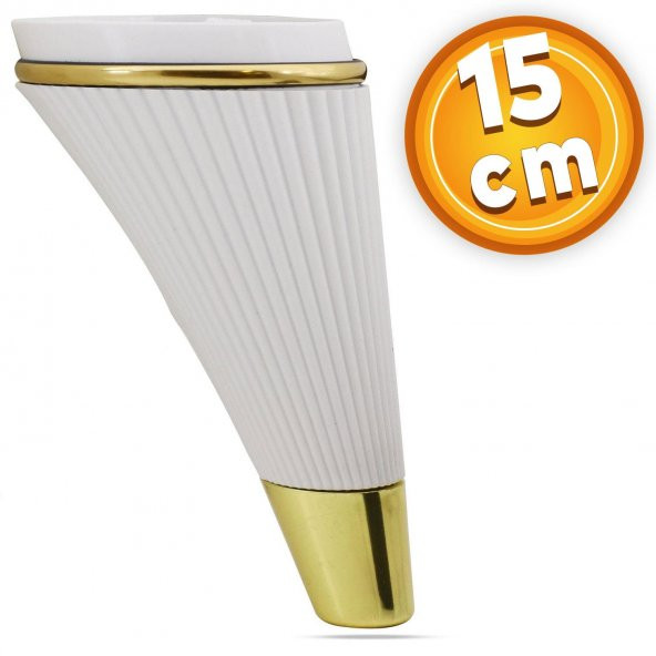 Lüks Mobilya Kanepe Sehpa TV Ünitesi Koltuk Ayağı 15 cm Beyaz Gold Baza Ayak