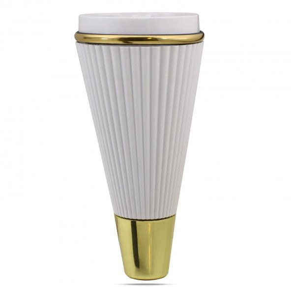 Lüks Mobilya Kanepe Sehpa TV Ünitesi Koltuk Ayağı 15 cm Beyaz Gold Baza Ayak - 5