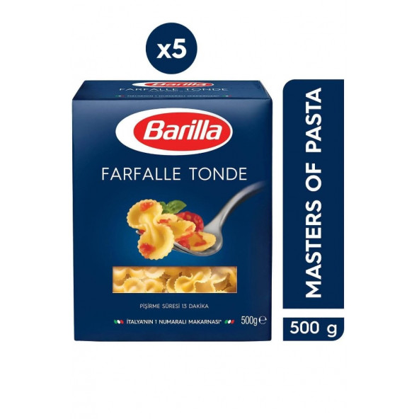 Barilla Fiyonk / Farfalle Tonde Makarna 500 gr 5'li