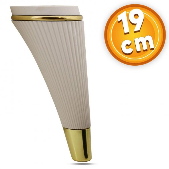 Lüks Mobilya Kanepe Sehpa TV Ünitesi Koltuk Ayağı 19 cm Krem Gold Baza Ayak