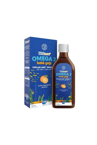 Wellcare Omega 3 Fish Oil Doğal Mandalina Aromalı Balık Yağı 150 ml
