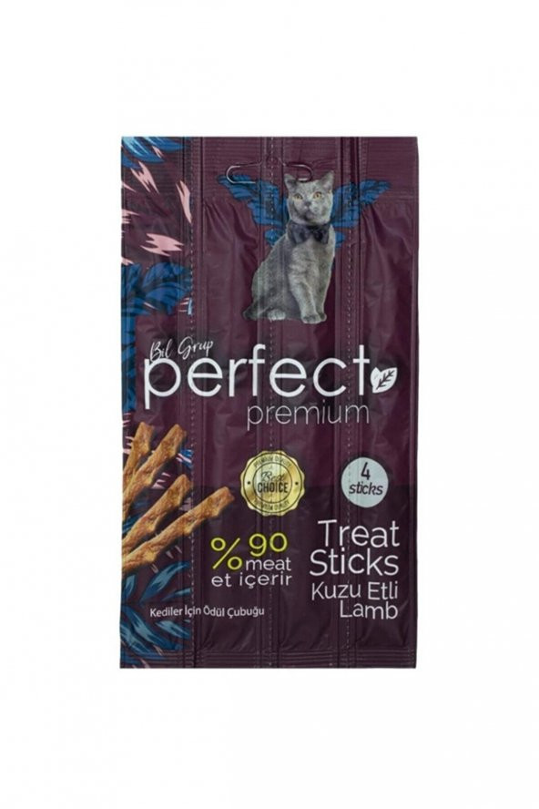 Perfect Premium Lamb Kuzu Etli Kedi Ödül Çubukları (20 gr x 4'lü Sticks)