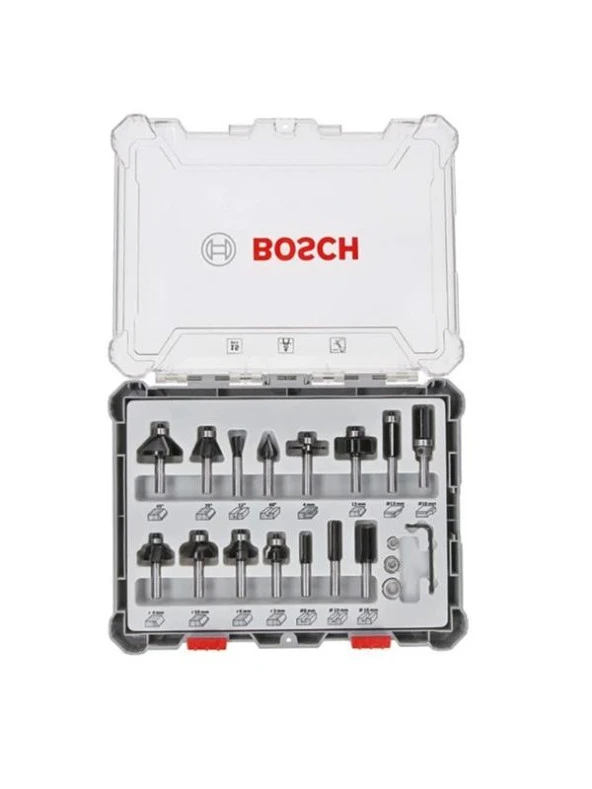 Bosch Pro Freze Seti 15 Parça Karışık 6 mm Şaftlı - 2