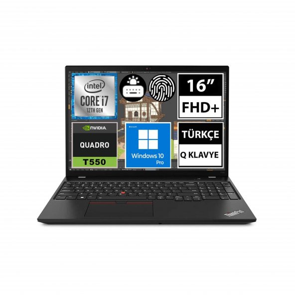 Lenovo ThinkPad P16S 21BT000GTX04 i7-1260P 48GB 1TBSSD T550 16" FullHD+ W10P Taşınabilir İş İstasyonu