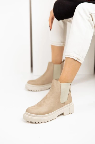 Kenar Lastik Detaylı Kalın Tabanlı Chelsea Kadın Bot - 2