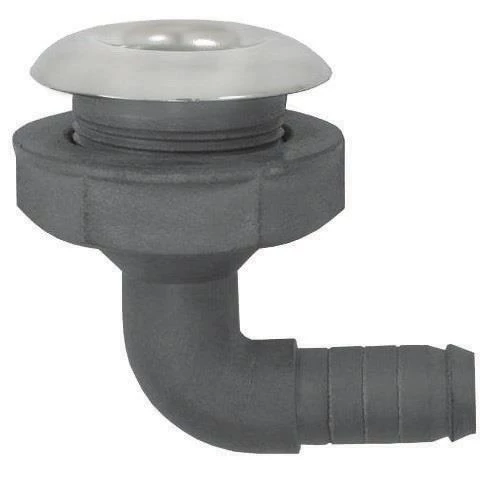Krom Plastik Flanşlı Sintine Çıkış Dirseği  3/4"