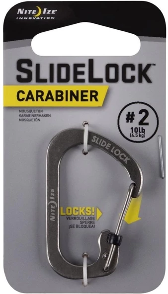 Nite Ize Slide Lock 2 Karabina Gümüş ürün görseli