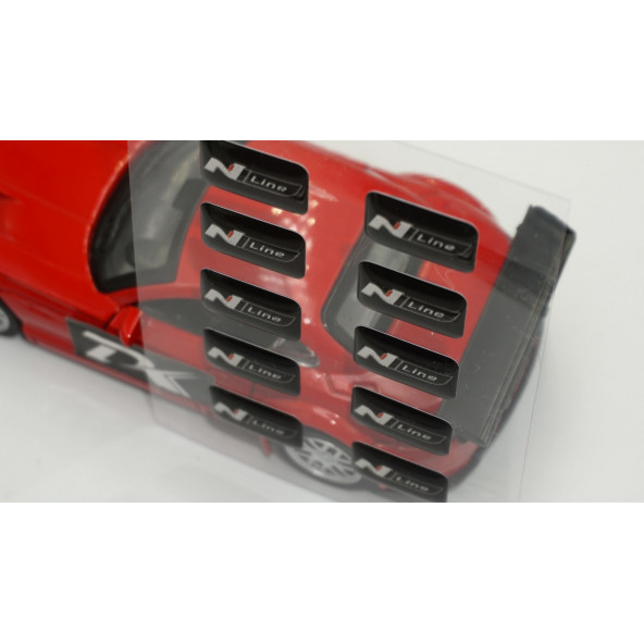 Hyundai N Line Logo 3D Cam Açma Torpido Konsol Ayna Çıkartma Seti - Resim 3