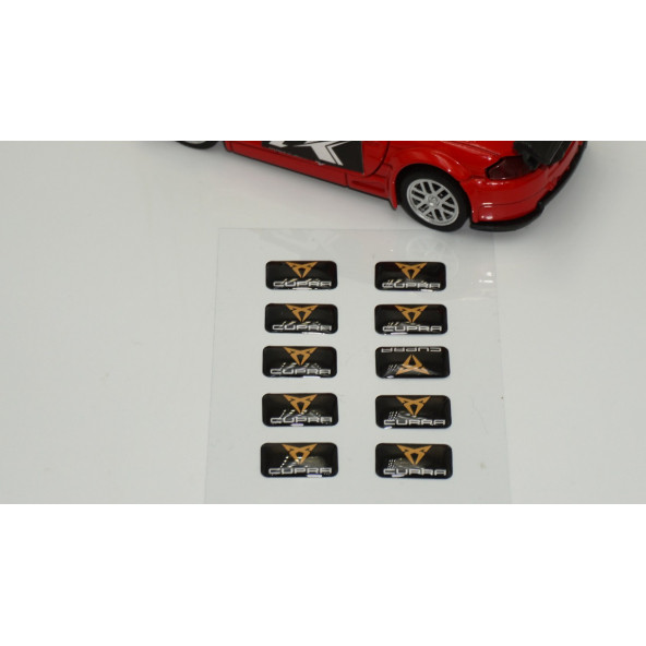 Seat Cupra Logo 3D Cam Açma Torpido Konsol Ayna Çıkartma Seti - Resim 2