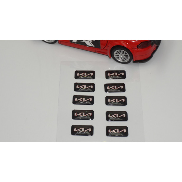 Kia Logo 3D Cam Açma Torpido Konsol Ayna Çıkartma Seti - Resim 2