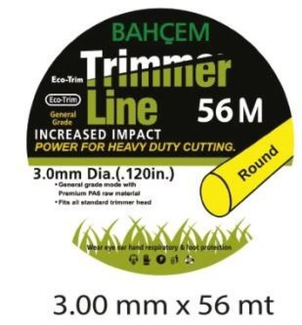Bahçem Yuvarlak Plastik Telli Misina 3mm 56m