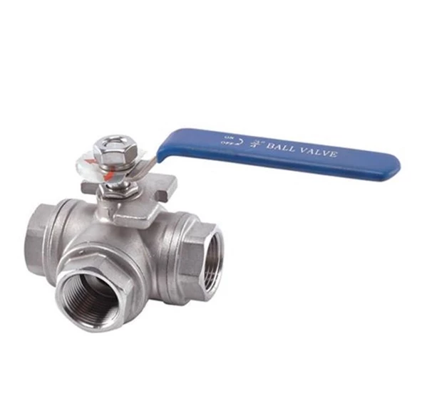 Krom Üç Yönlü Küresel Vana   1" ürün görseli 1