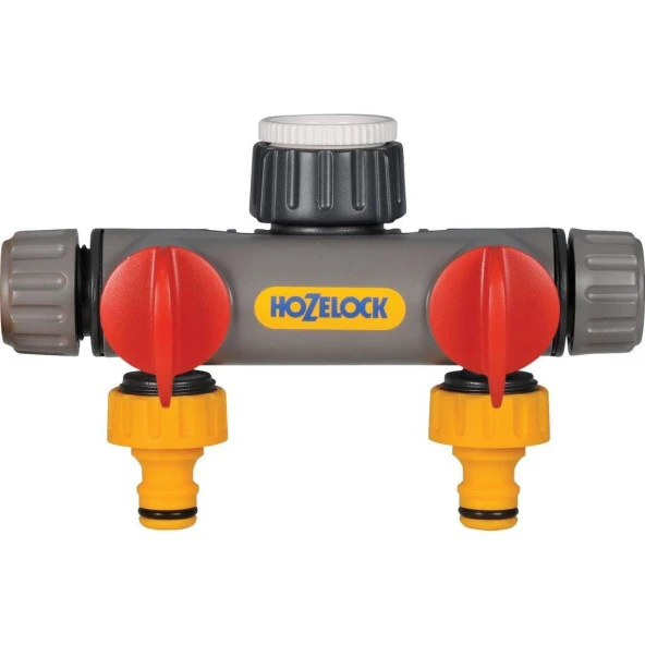Hozelock 2252H Çift Yönlü Vanalı Musluk Bağlantısı 1/2-1"