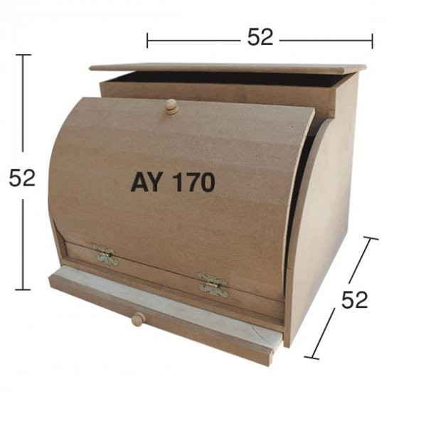 Kesme Tahtalı Ahşap Ekmeklik 52x52cm E339 ürün görseli