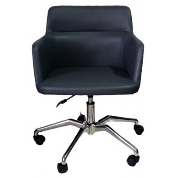 Büro Sandalyesi Örümcek Yıldız Ayaklı Antrasit Suni Deri - Resim 2