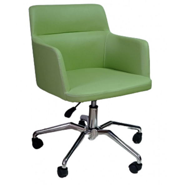 Büro Sandalyesi Örümcek Yıldız Ayaklı Yeşil Suni Deri - 2