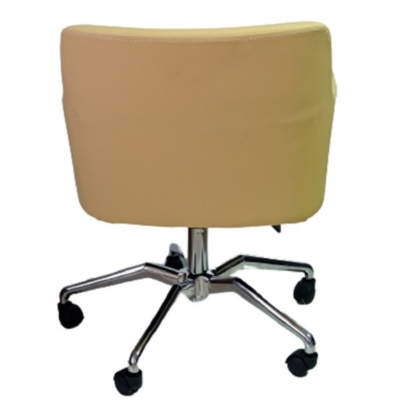 Büro Sandalyesi Örümcek Yıldız Ayaklı Sarı Suni Deri - 3