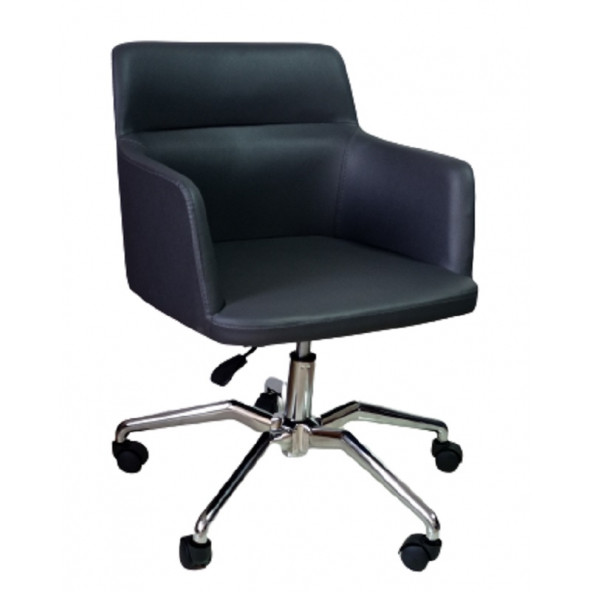 Büro Sandalyesi Örümcek Yıldız Ayaklı Siyah Renk Suni Deri - Resim 2