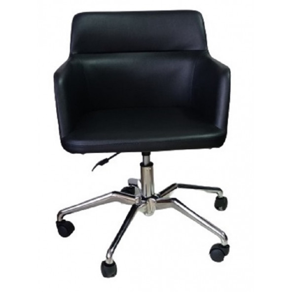 Büro Sandalyesi Örümcek Yıldız Ayaklı Siyah Renk Suni Deri - Resim 4