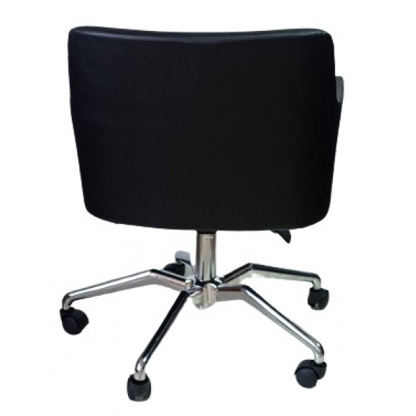 Büro Sandalyesi Örümcek Yıldız Ayaklı Siyah Renk Suni Deri - Resim 5