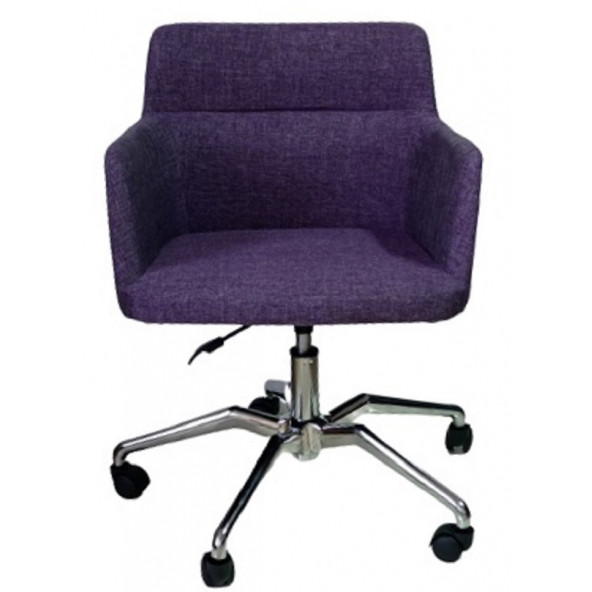 Büro Sandalyesi Örümcek Yıldız Ayaklı Mor Keten Kumaş