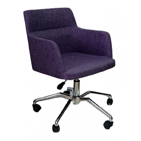 Büro Sandalyesi Örümcek Yıldız Ayaklı Mor Keten Kumaş - 2