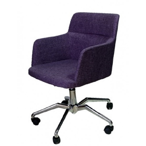 Büro Sandalyesi Örümcek Yıldız Ayaklı Mor Keten Kumaş - 4
