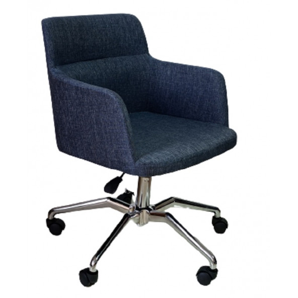 Büro Sandalyesi Örümcek Yıldız Ayaklı Lacivert Kene Kumaş