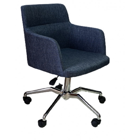 Büro Sandalyesi Örümcek Yıldız Ayaklı Lacivert Kene Kumaş - 2