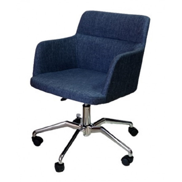 Büro Sandalyesi Örümcek Yıldız Ayaklı Lacivert Kene Kumaş - 4